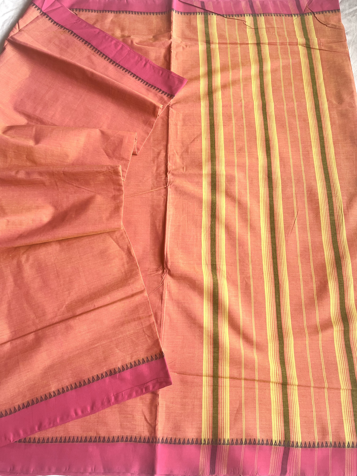 Andhra cotton handloom saree with Khann blouse piece