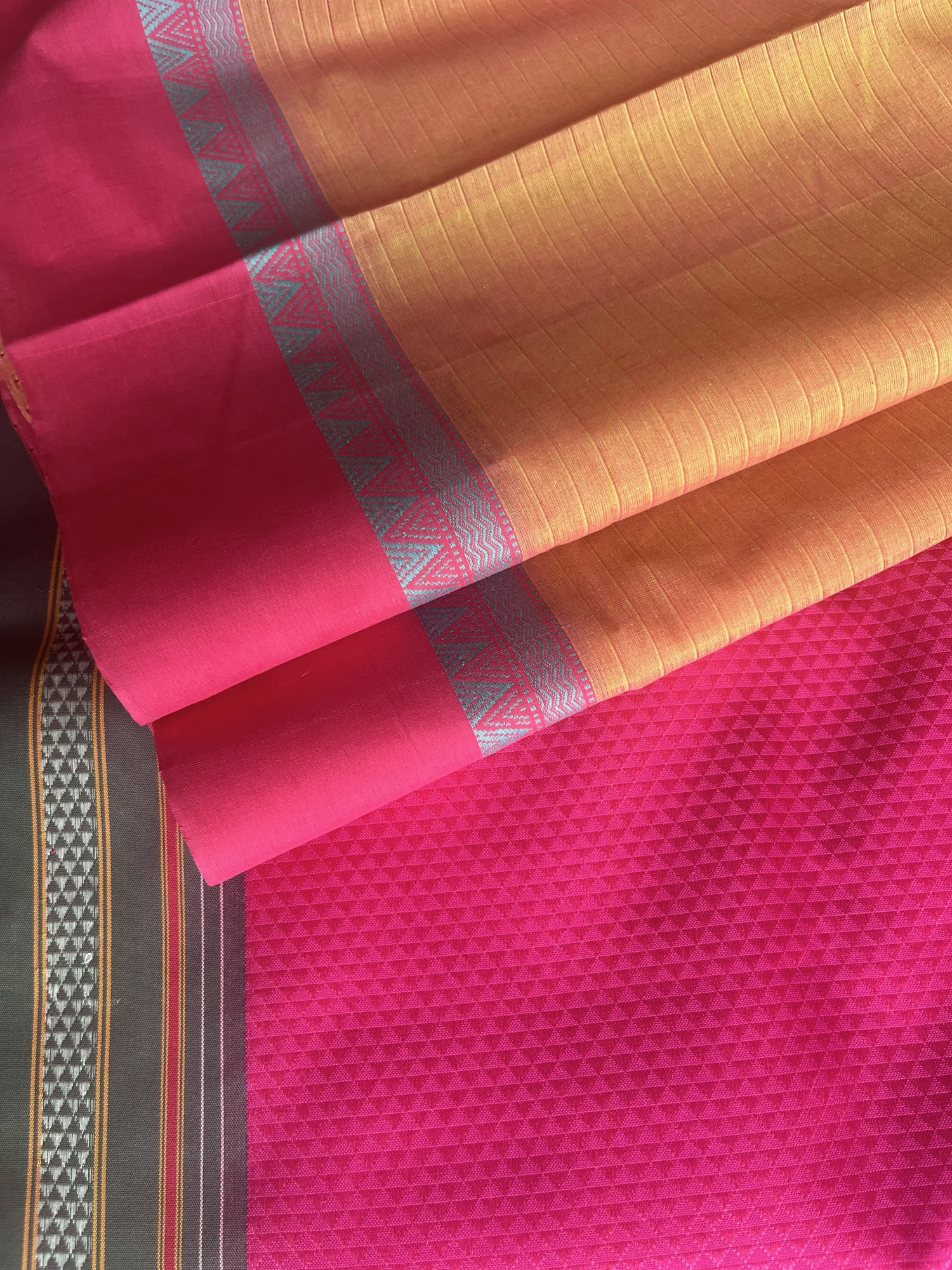 Andhra cotton handloom saree with Khann blouse piece