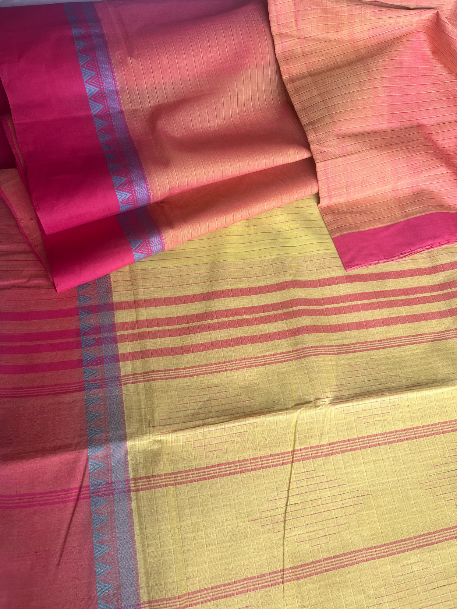 Andhra cotton handloom saree with Khann blouse piece