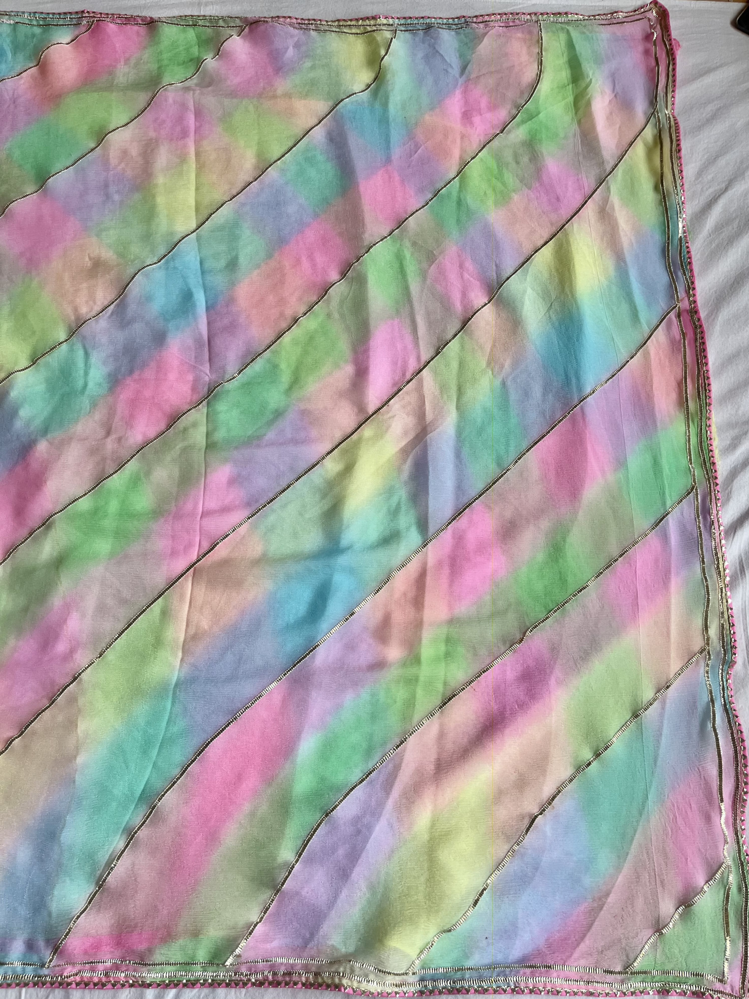 Gota Patti chiffon saree