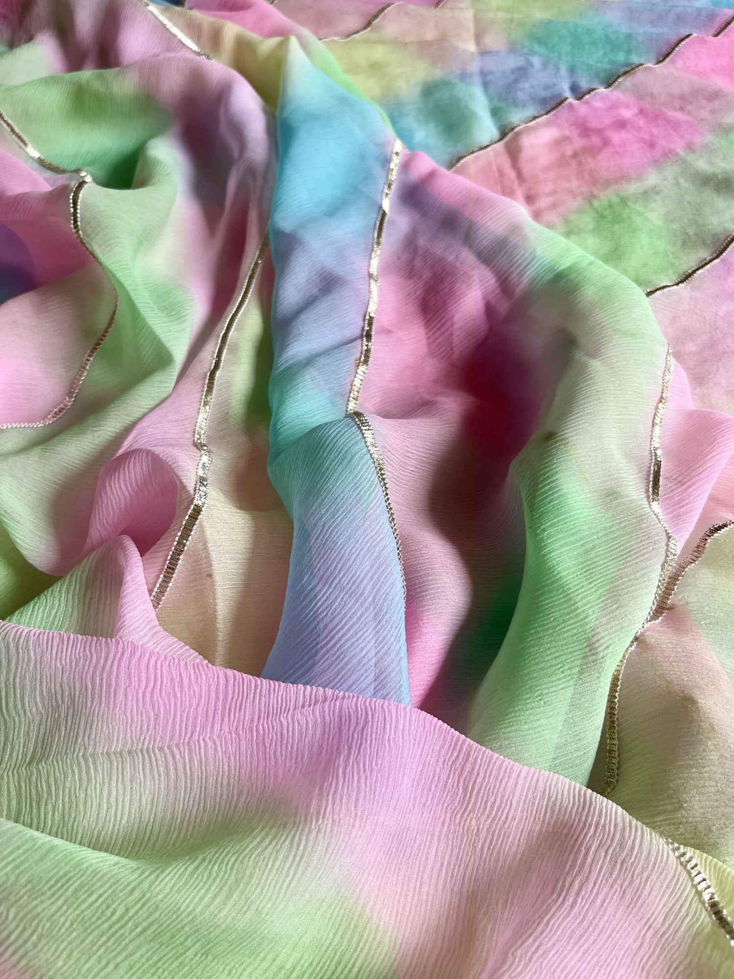 Gota Patti chiffon saree