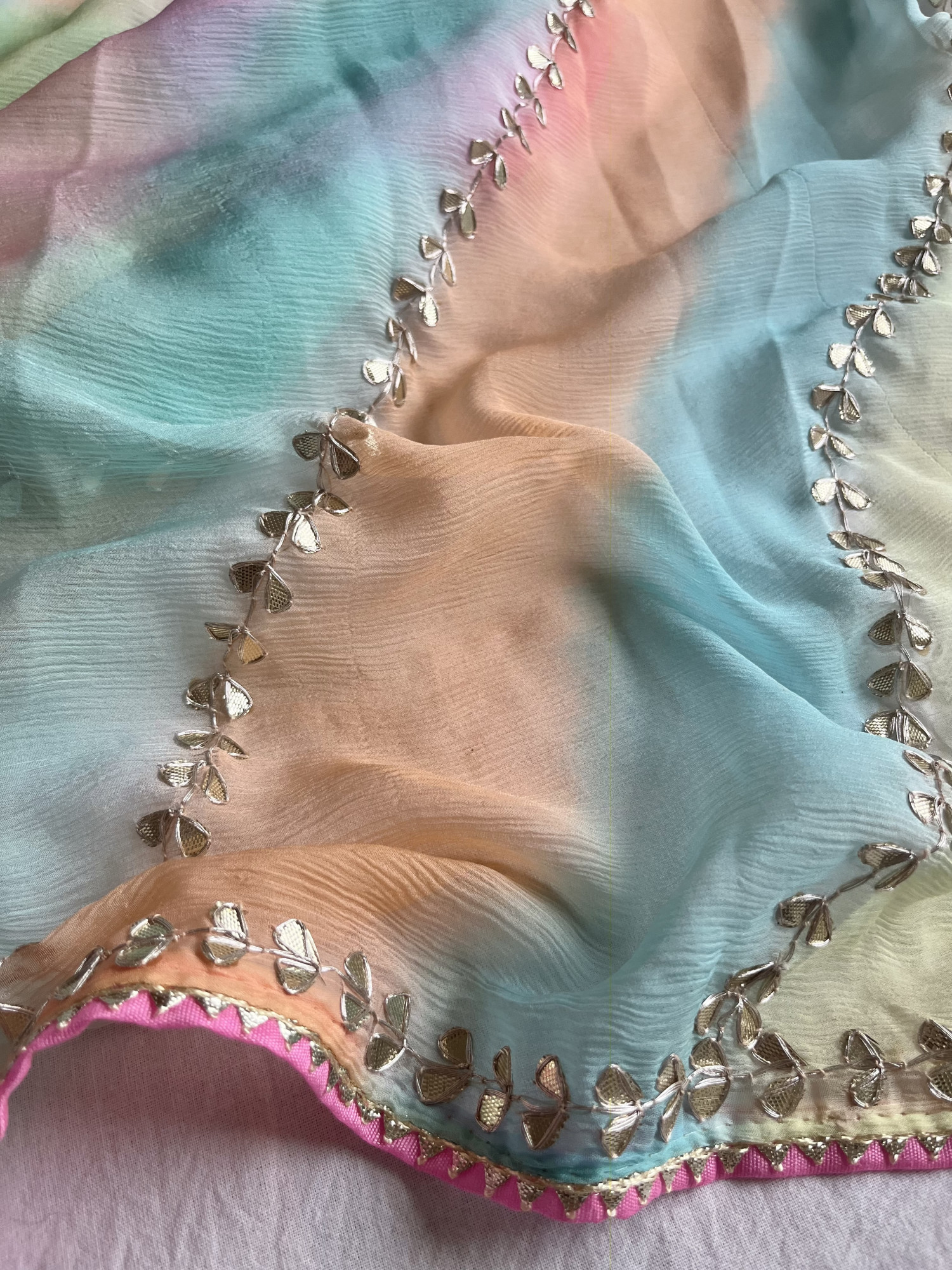 Gota Patti chiffon saree