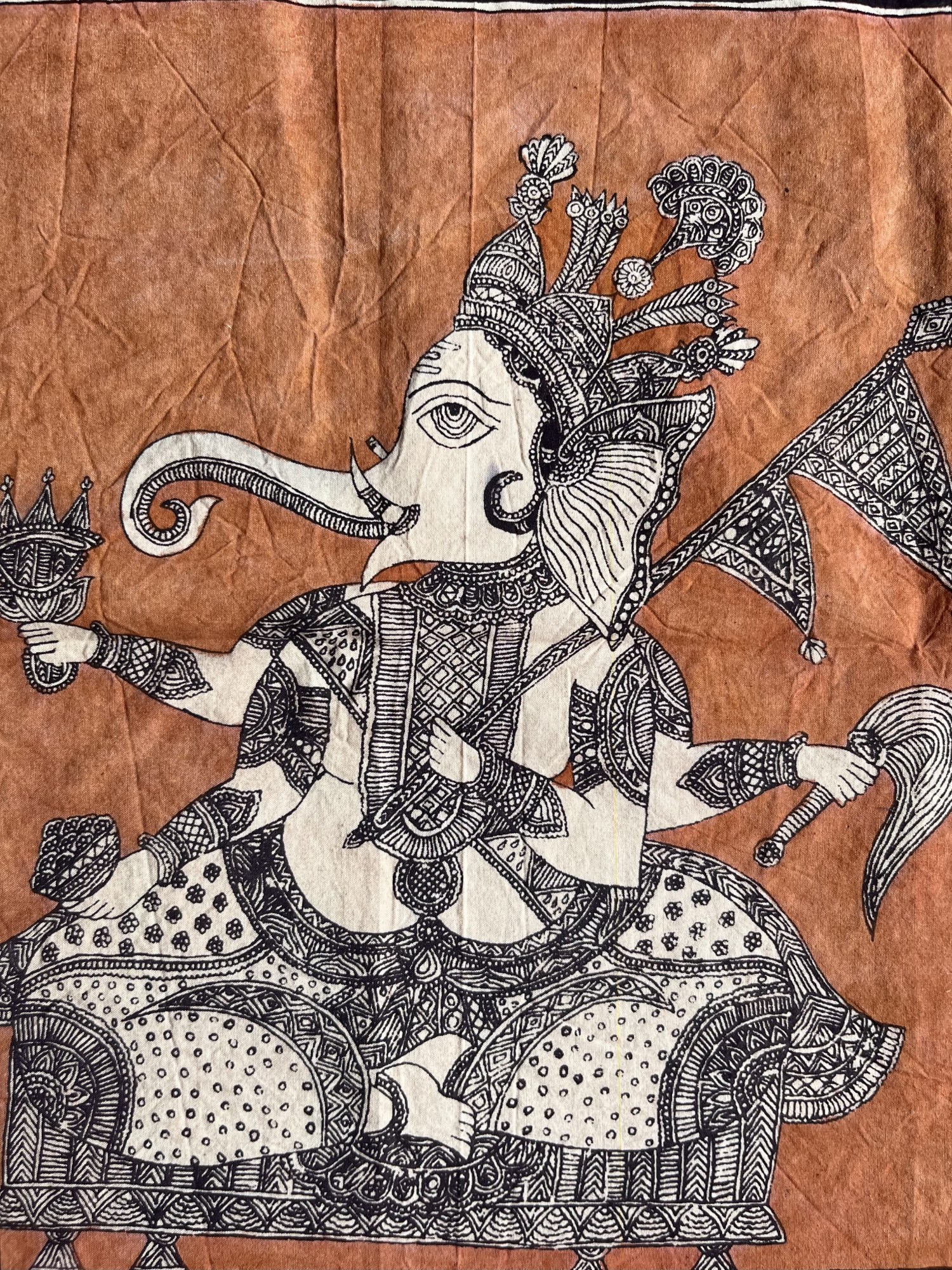 Mata-ni-Pachedi painting without frame Lord Ganesha