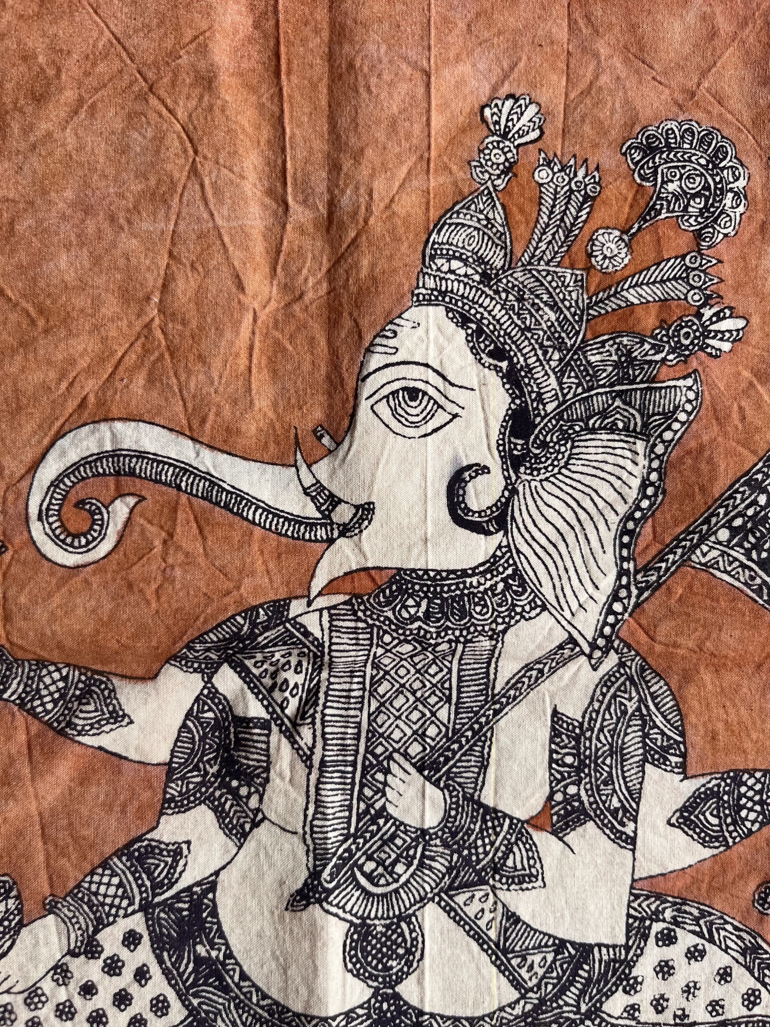 Mata-ni-Pachedi painting without frame Lord Ganesha