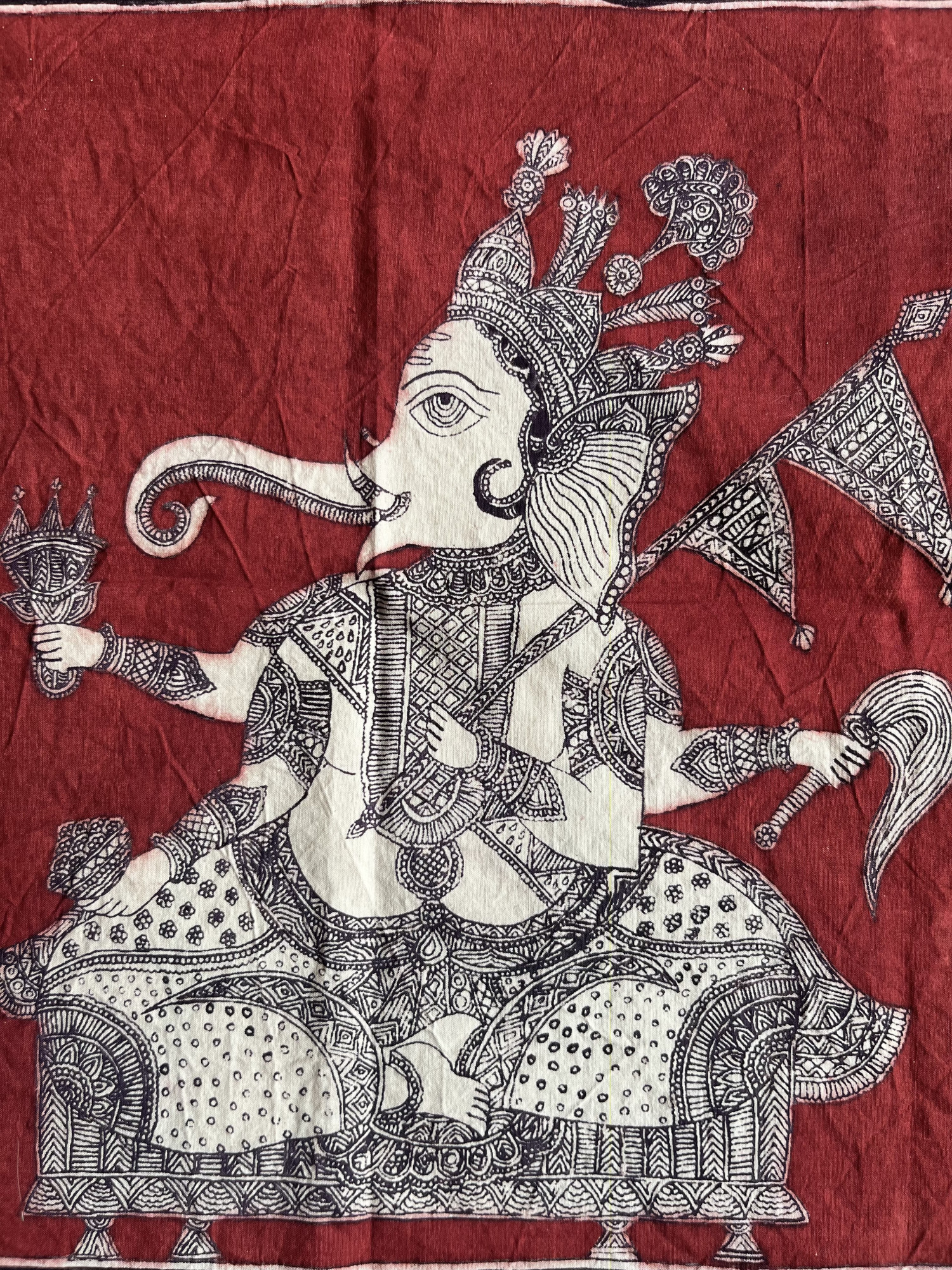 Mata-ni-Pachedi painting without frame Lord Ganesha