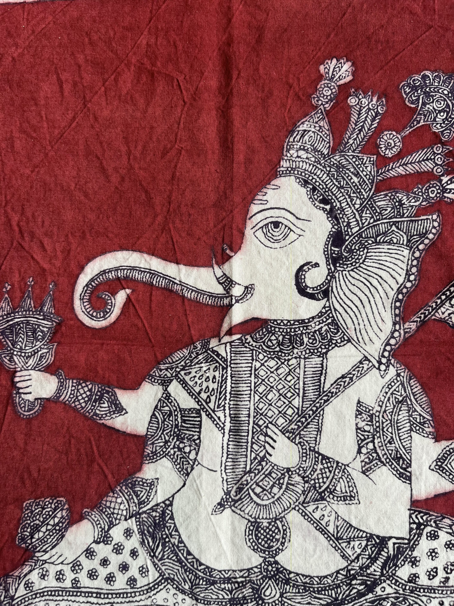 Mata-ni-Pachedi painting without frame Lord Ganesha