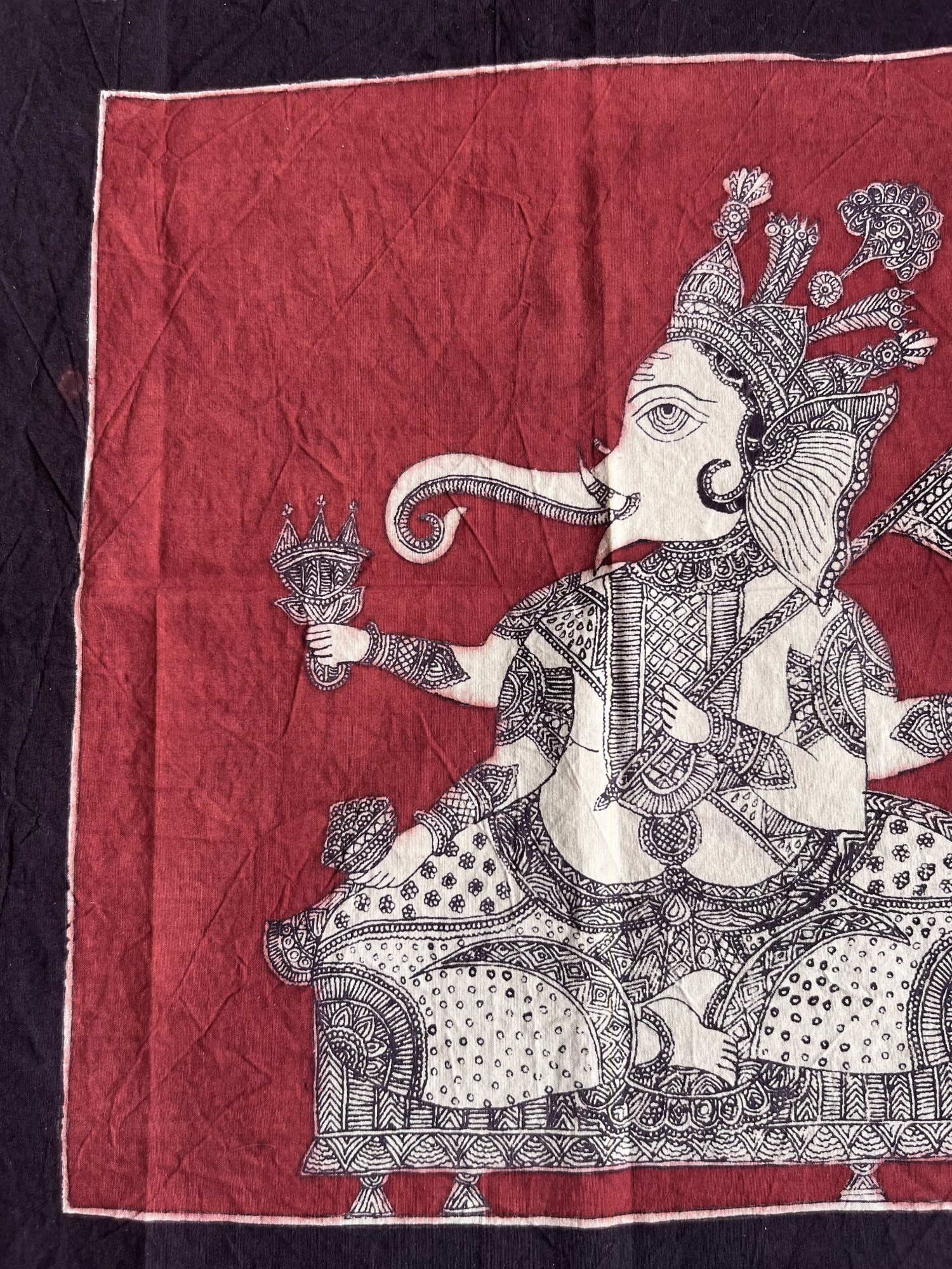 Mata-ni-Pachedi painting without frame Lord Ganesha