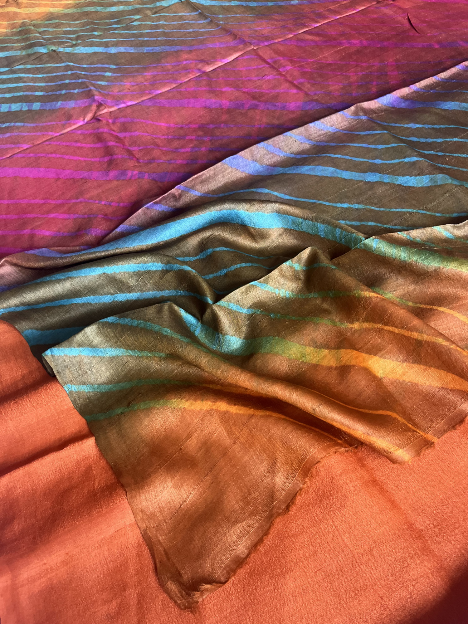 Leheriya Tussar silk saree