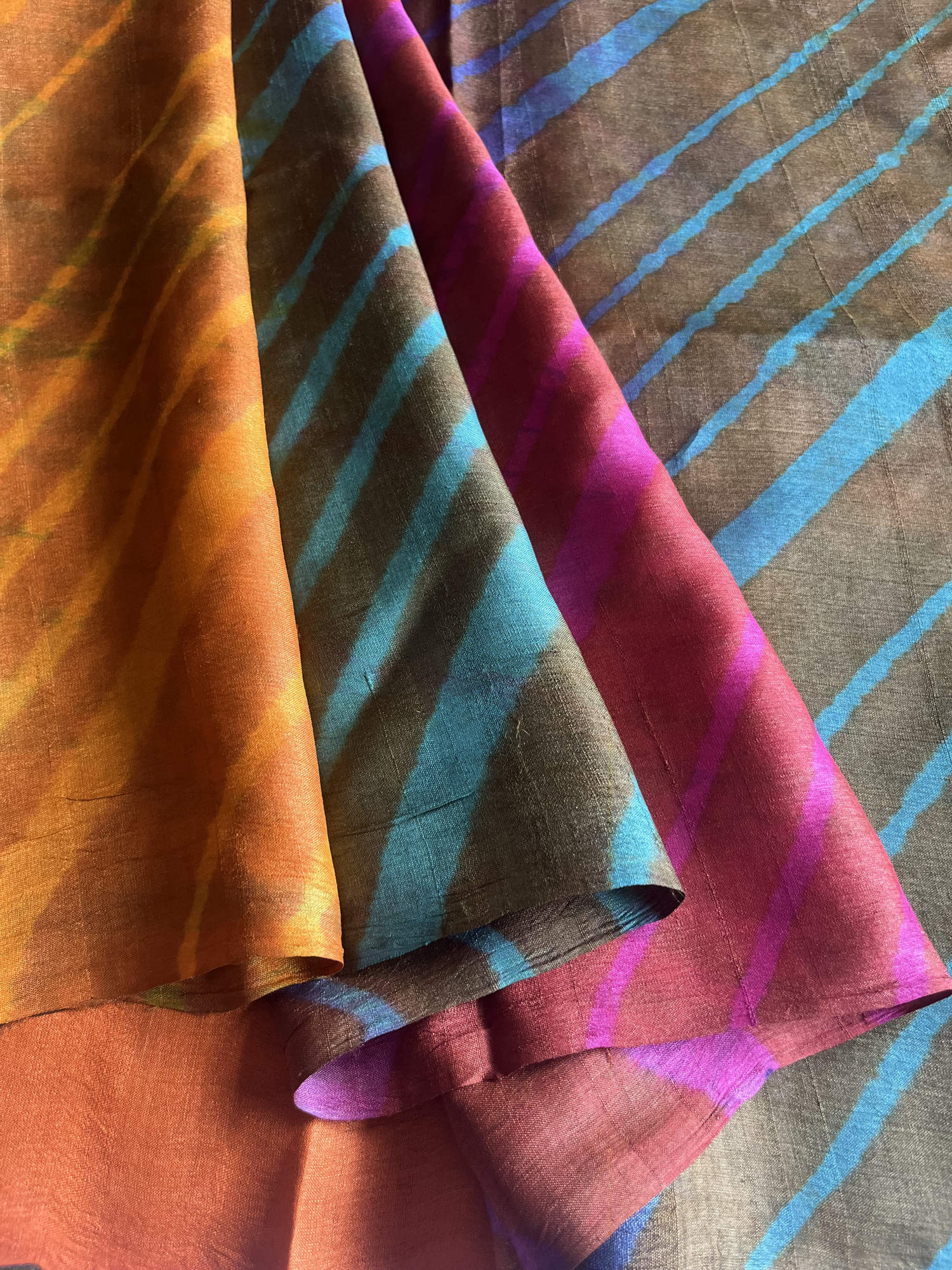 Leheriya Tussar silk saree