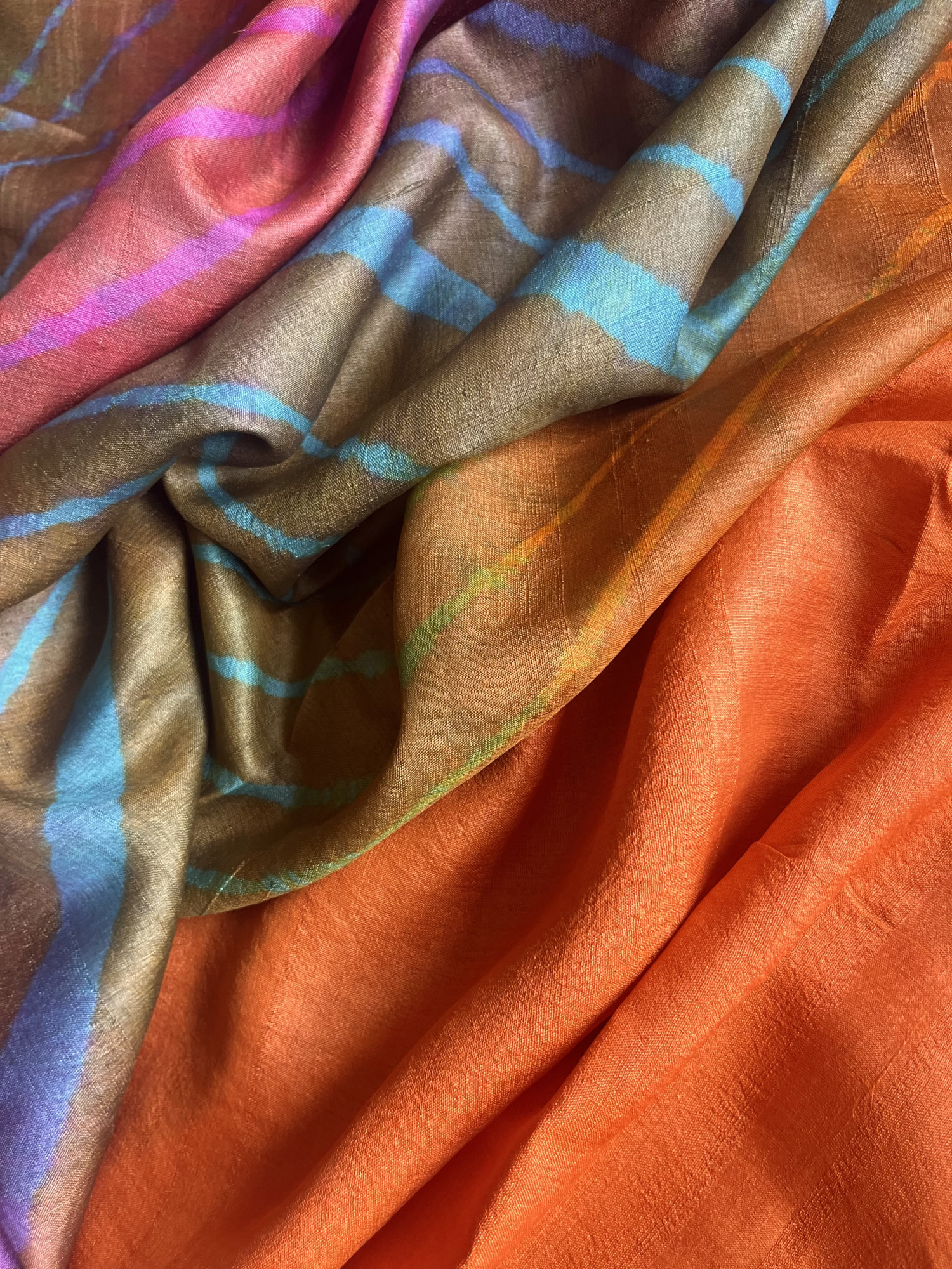 Leheriya Tussar silk saree