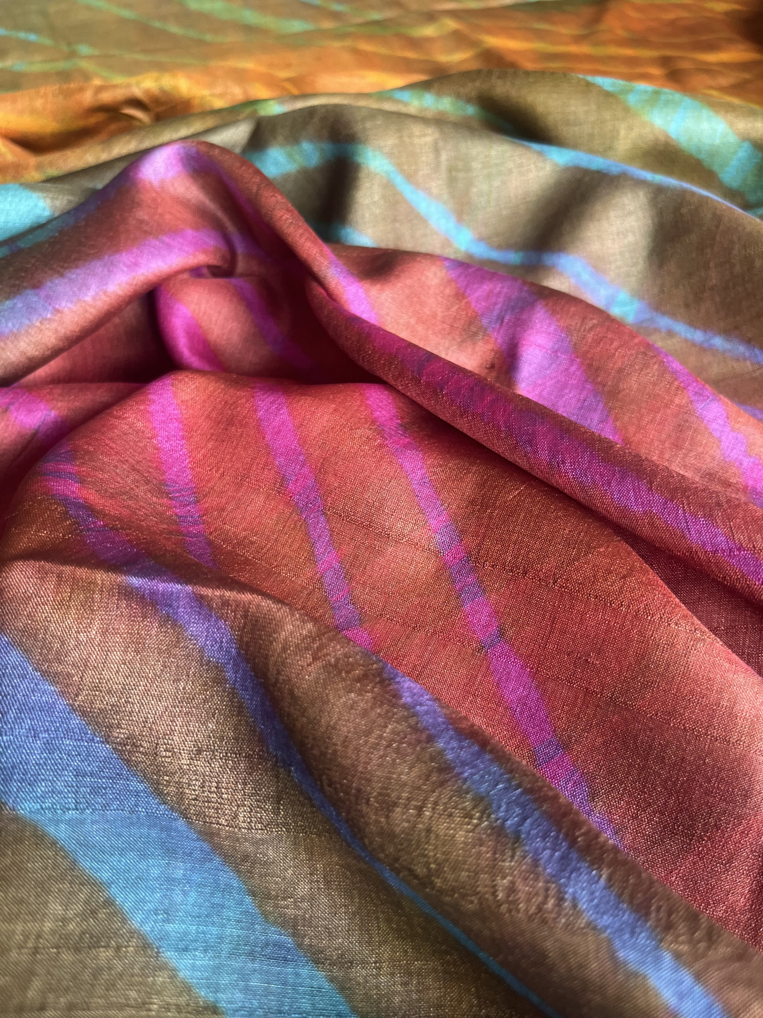 Leheriya Tussar silk saree