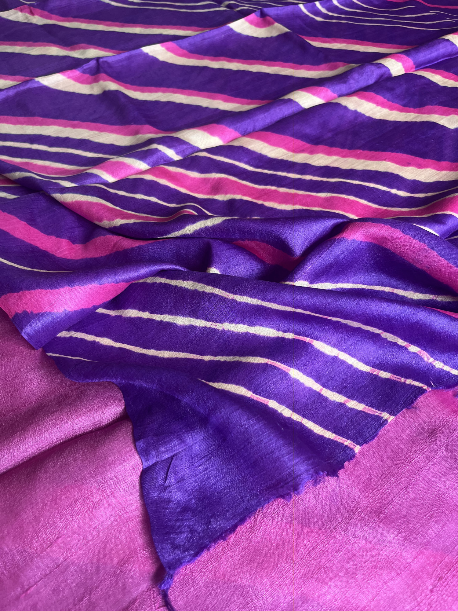 Leheriya Tussar silk saree