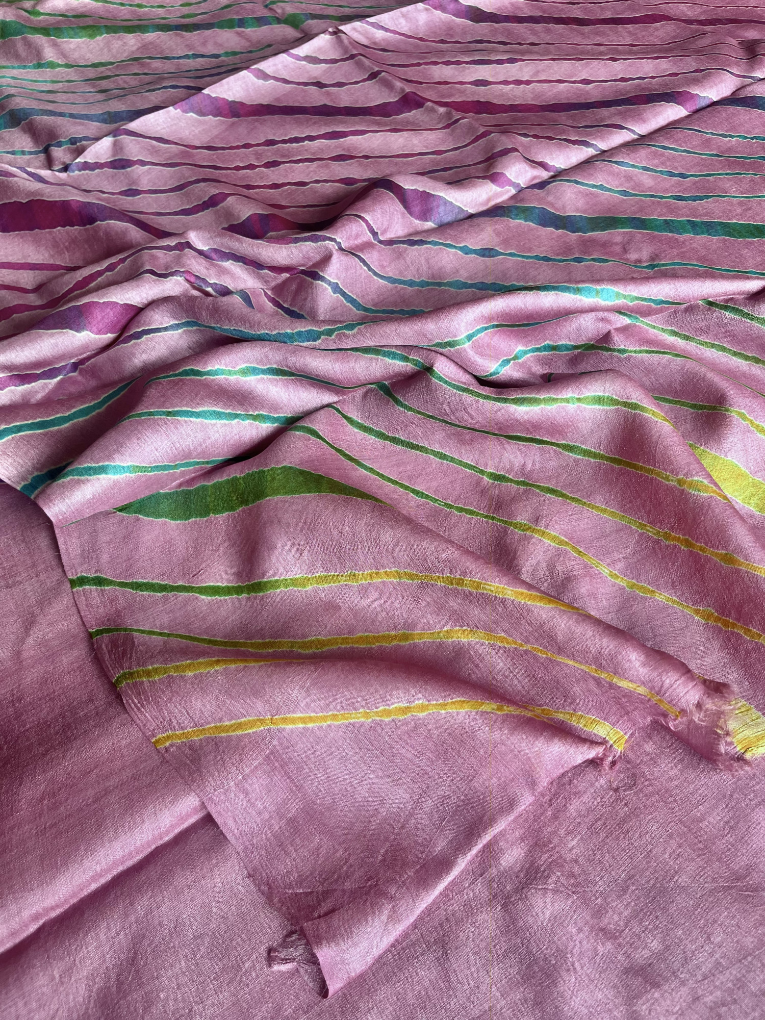 Leheriya Tussar silk saree