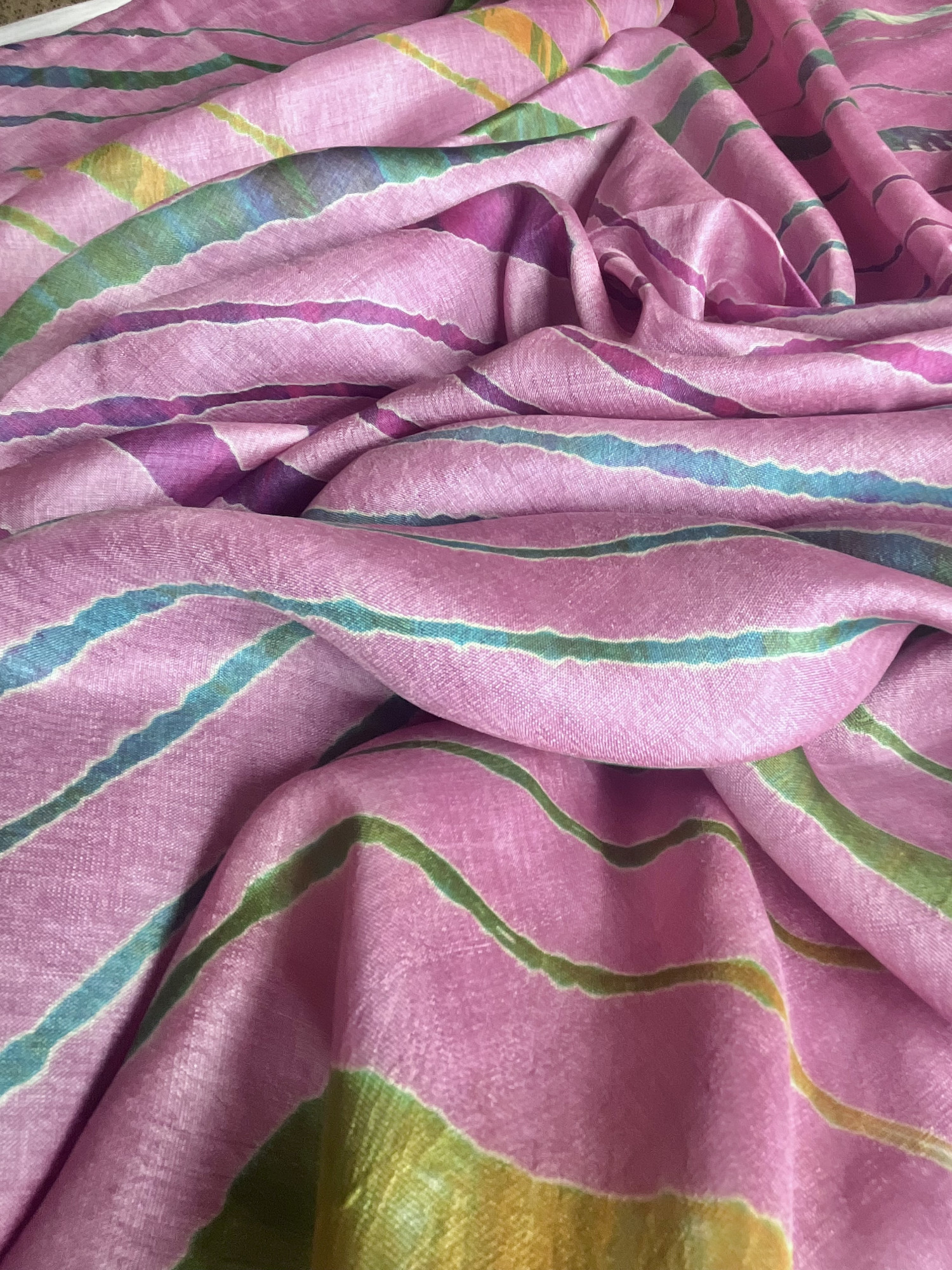 Leheriya Tussar silk saree