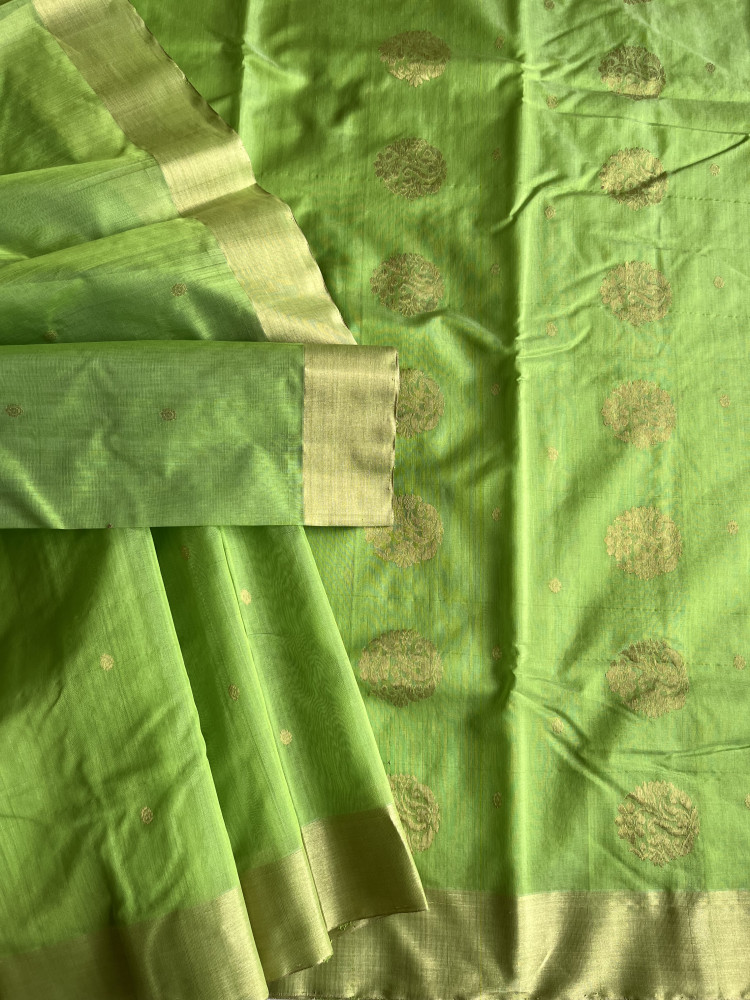Image of Chanderi cotton-silk handloom saree