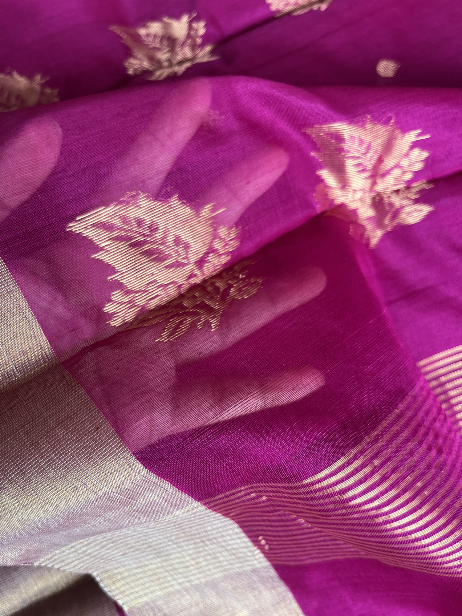 Chanderi cotton-silk handloom saree
