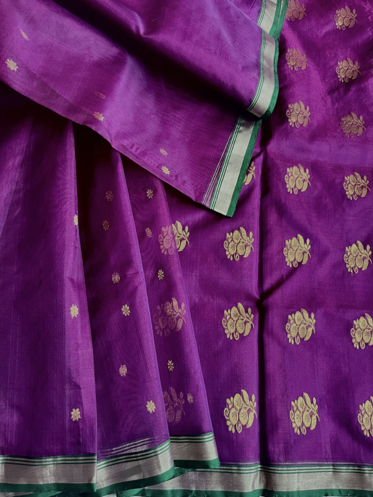 Image of Chanderi organza handloom saree