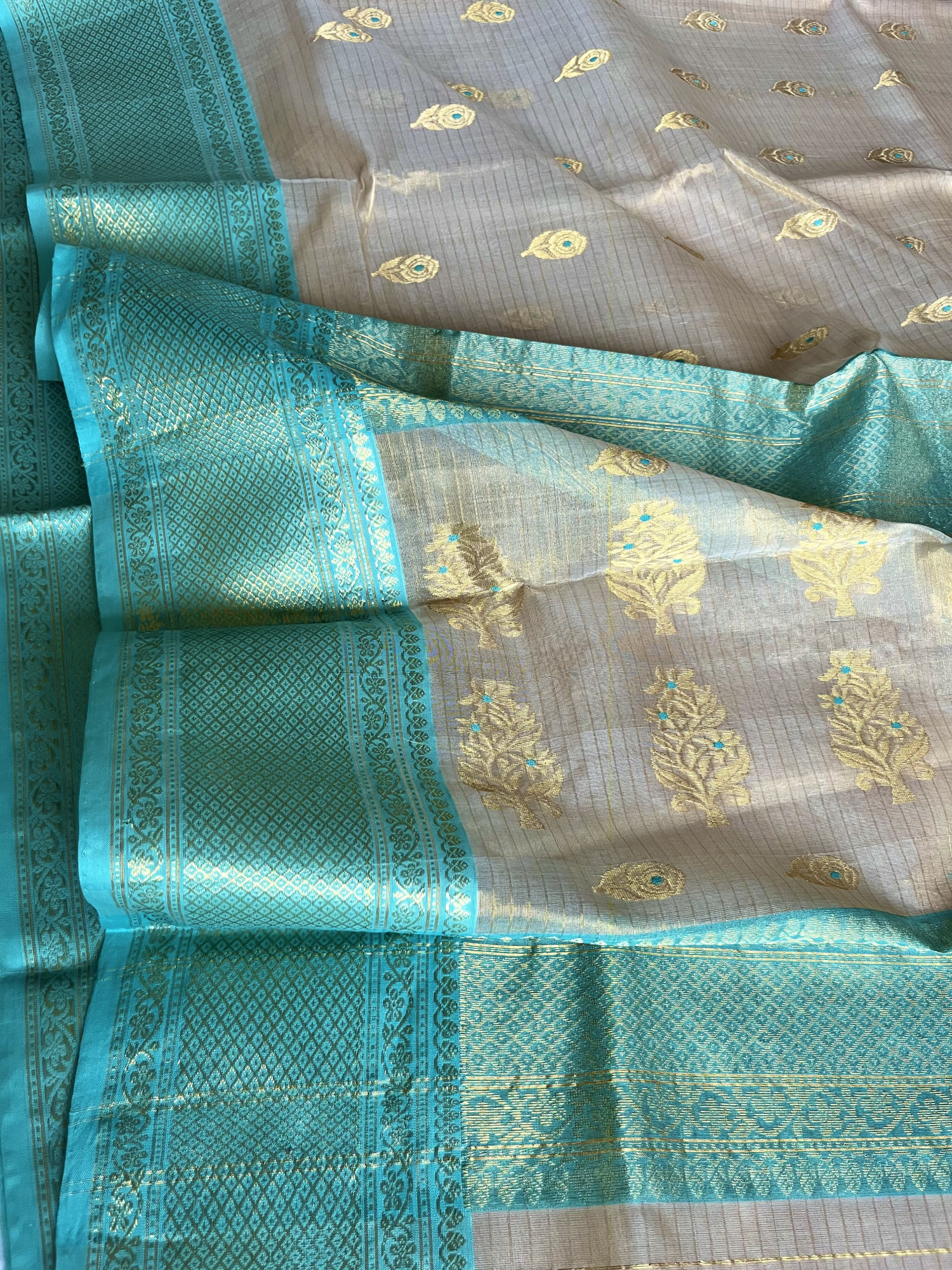 Chanderi Katan silk tissue handloom saree