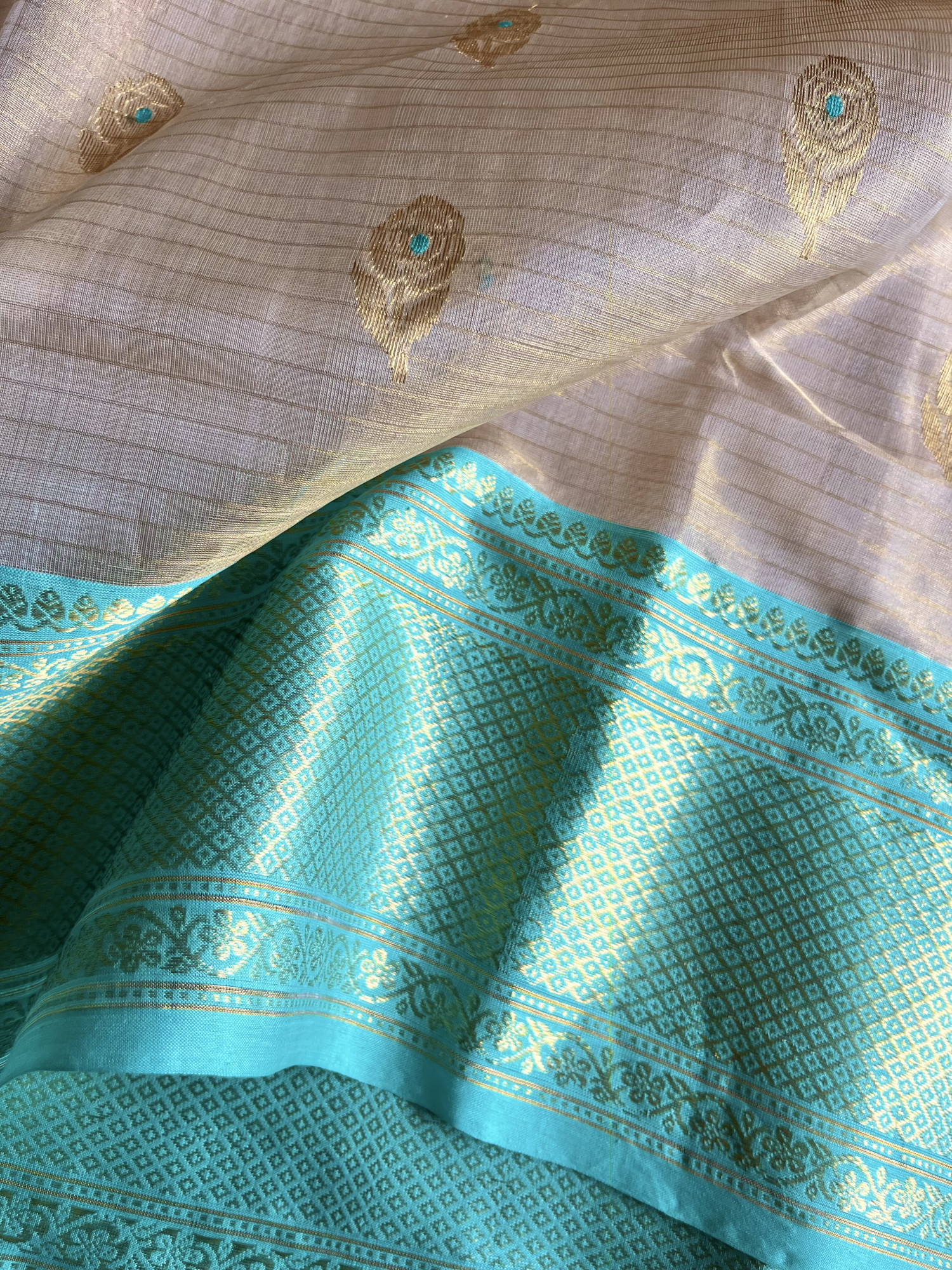 Chanderi Katan silk tissue handloom saree