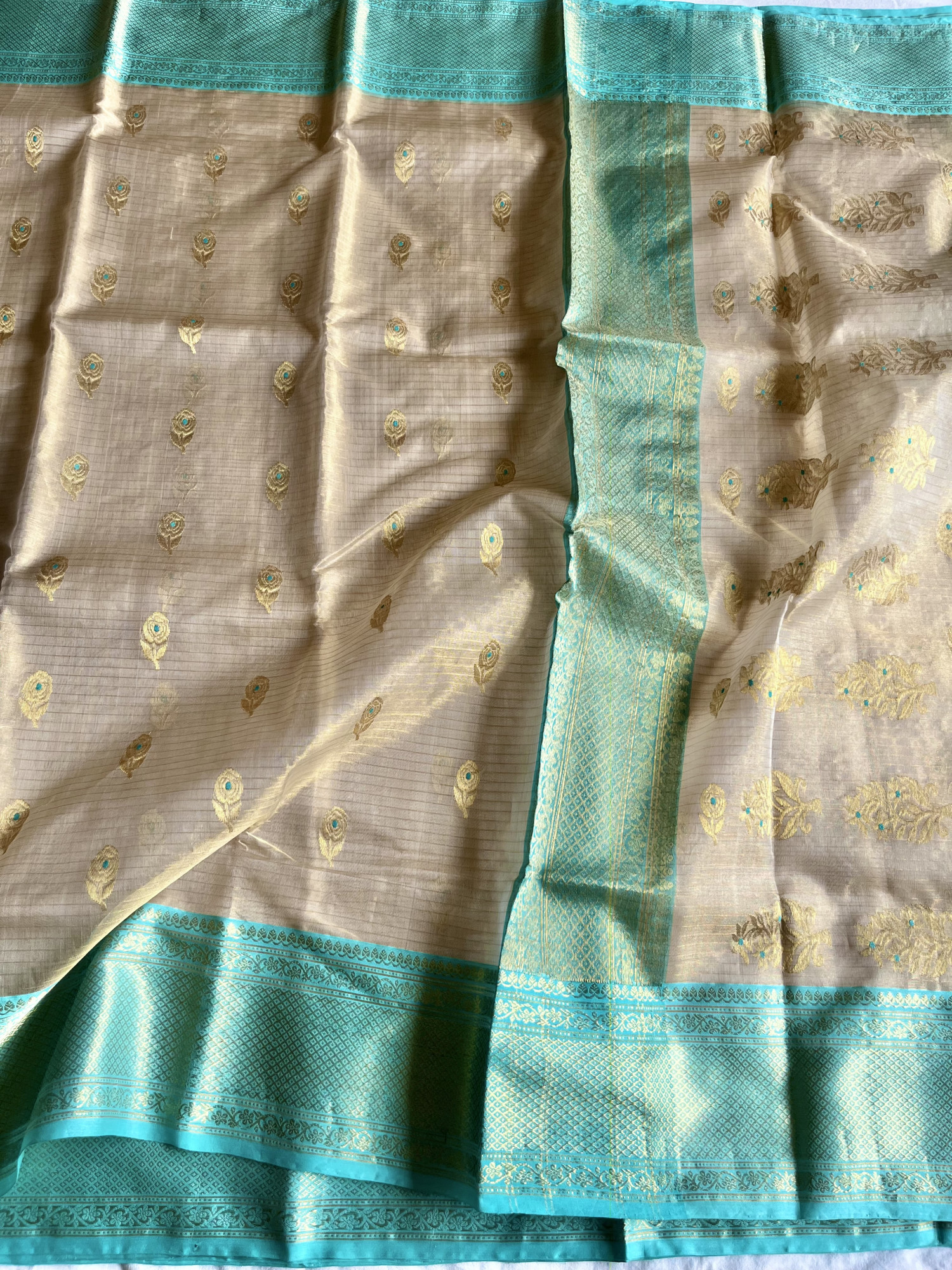 Chanderi Katan silk tissue handloom saree