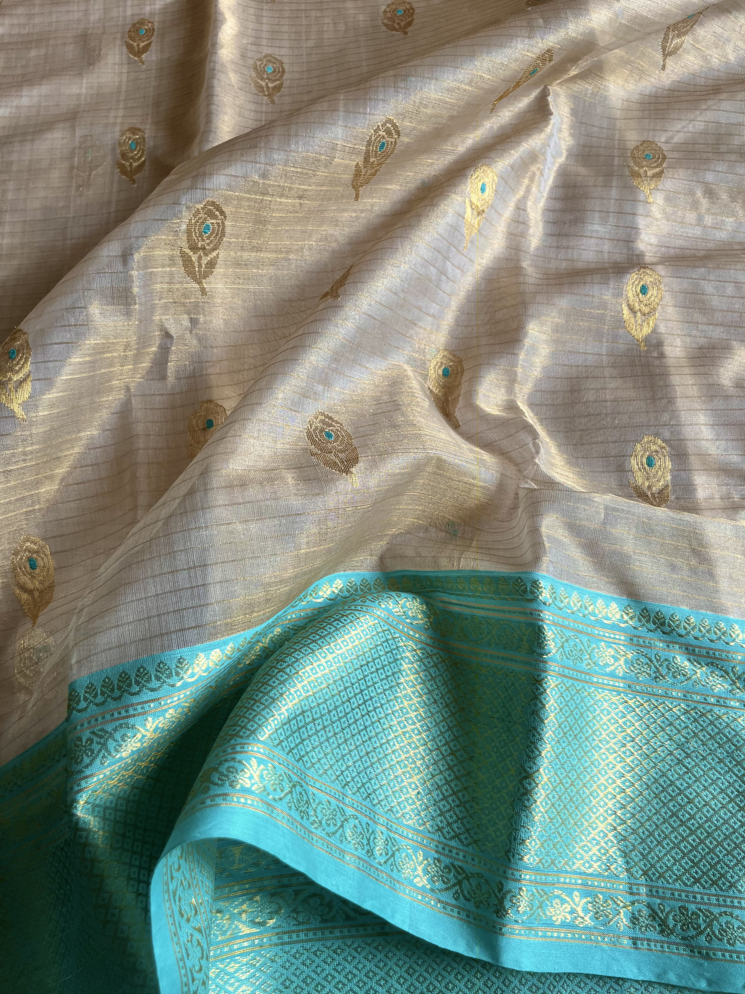 Chanderi Katan silk tissue handloom saree