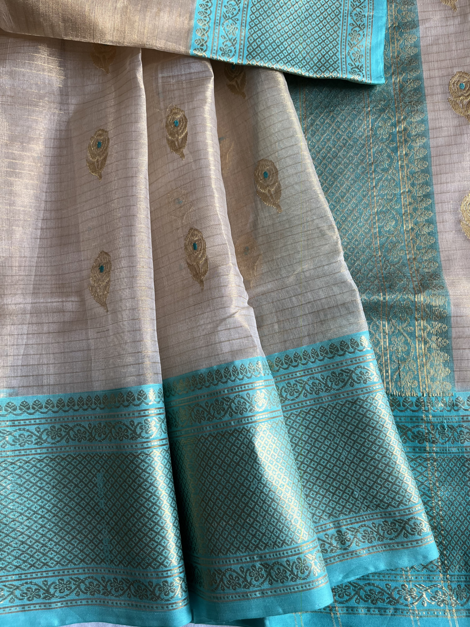 Chanderi Katan silk tissue handloom saree