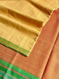 Andhra cotton handloom saree with Khann blouse piece