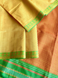 Andhra cotton handloom saree with Khann blouse piece