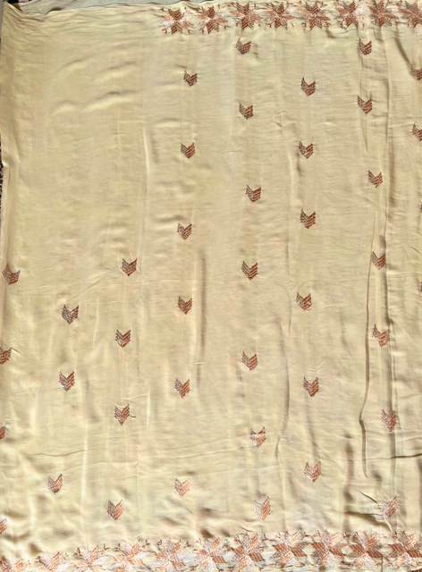 Phulkari Crepe silk saree