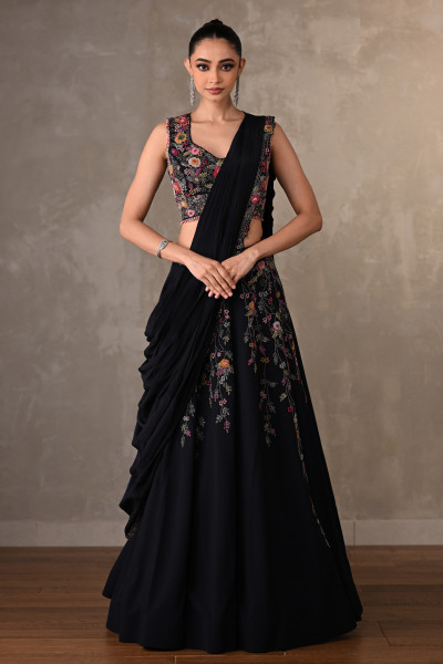 Multicolour Embroidered Lehenga Set