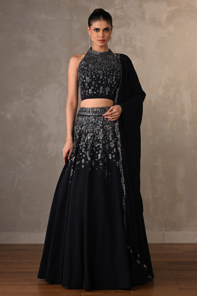 Halter Neck Embellished Lehenga Set