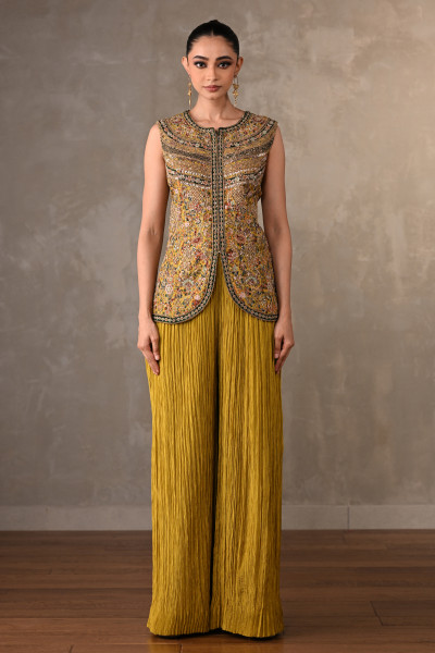 Rosette Embroidered Organza Co-Ord Set