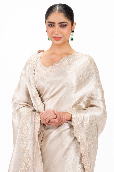 Monochrome Banarasi Saree