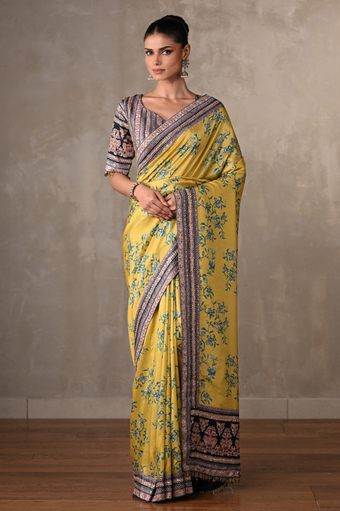 Amber Radiance Handcrafted Silk Saree