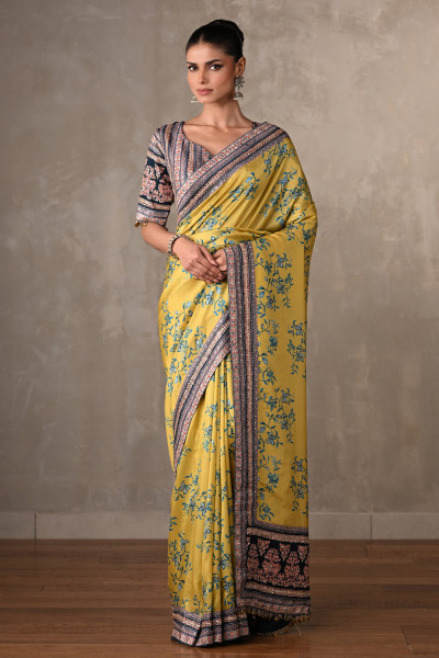 Amber Radiance Handcrafted Silk Saree