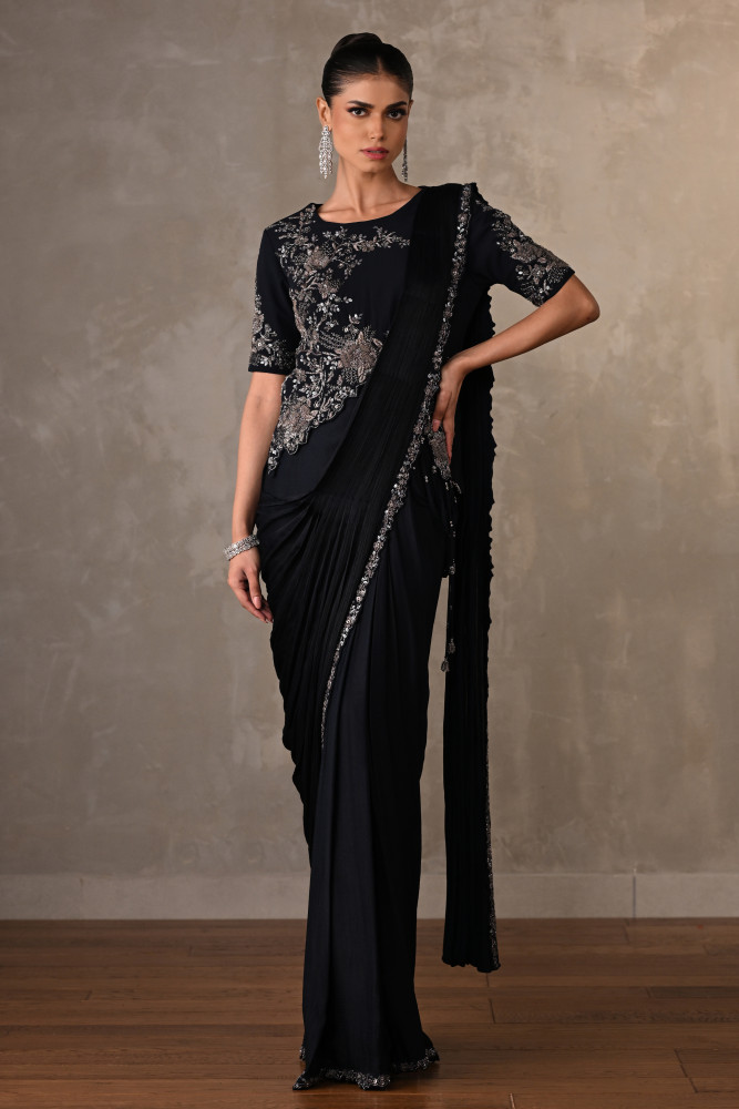Floral Cascade Drape Saree