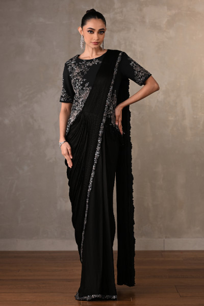 Floral Cascade Drape Saree
