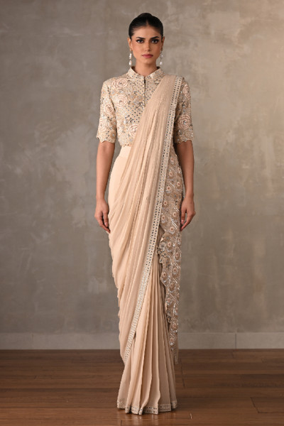 Blush Bloom Embellished Drape Saree
