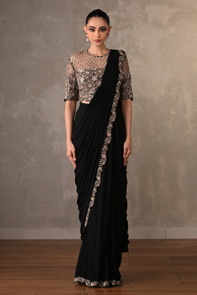 Noir Cutwork Drape Saree