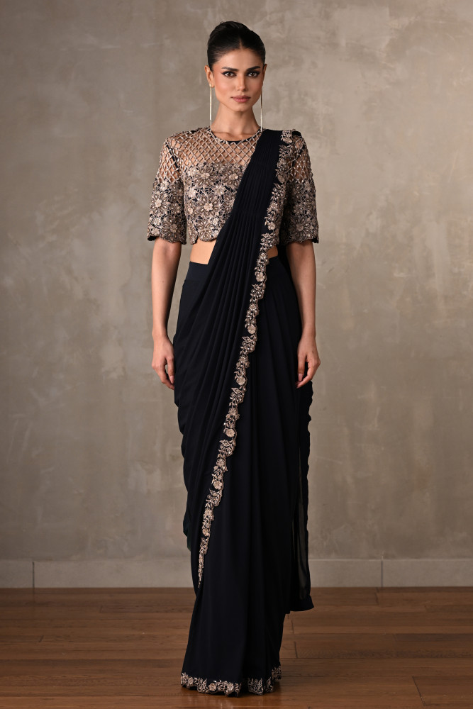 Noir Cutwork Drape Saree