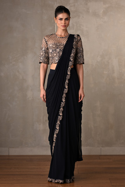 Noir Cutwork Drape Saree