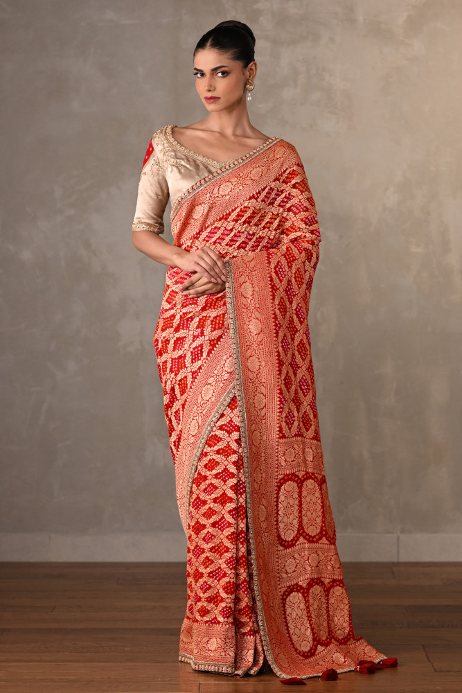 Royal Bandhej Elegance Saree Set