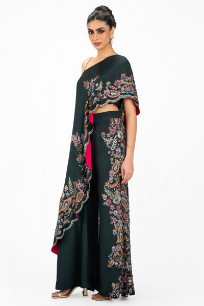 One shoulder Silk Co-ord