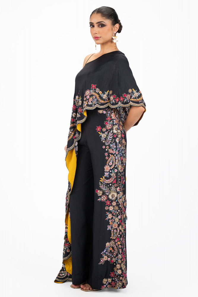 One shoulder Silk Co-ord