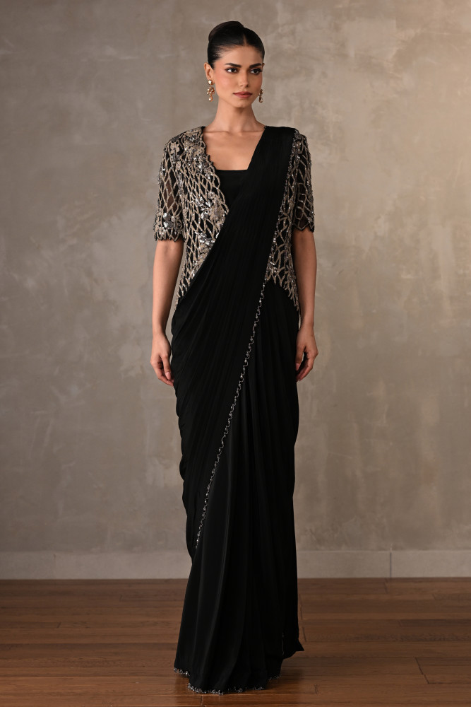Ornate Cutwork Drape Saree