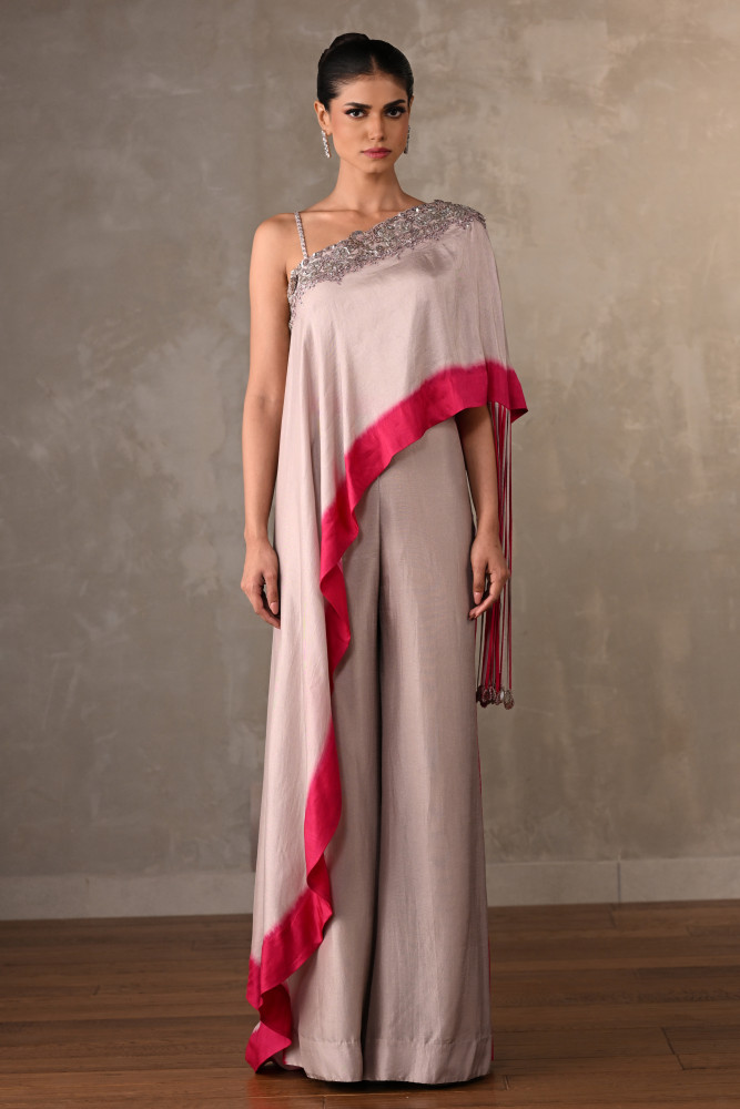 Gradient Blush One-Shoulder Co-Ord Set
