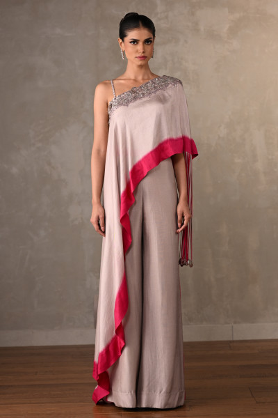 Gradient Blush One-Shoulder Co-Ord Set