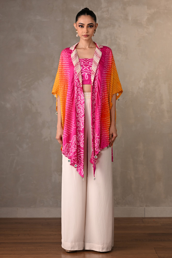 Ombre Bandhej Cape Set