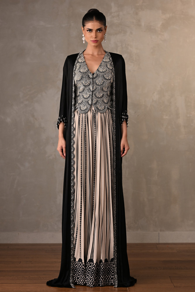 Midnight Mosaic Embroidered Cape Set
