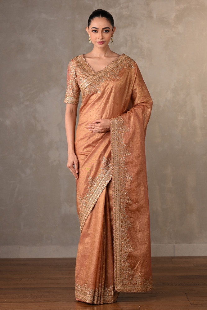 Rustic Radiance Tissue Saree Set